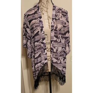 Disney Tim Burtons Nightmare Before Christmas Fringe Kimono Purple Jack Sally SM